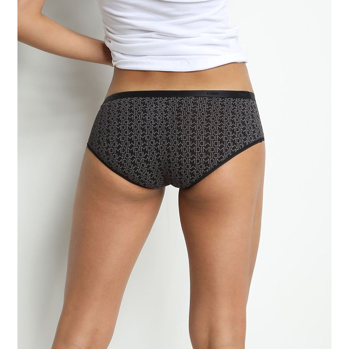 Lote de 3 shorties les pockets em algodão stretch estampado preto+estampado toupeira+preto, DIM