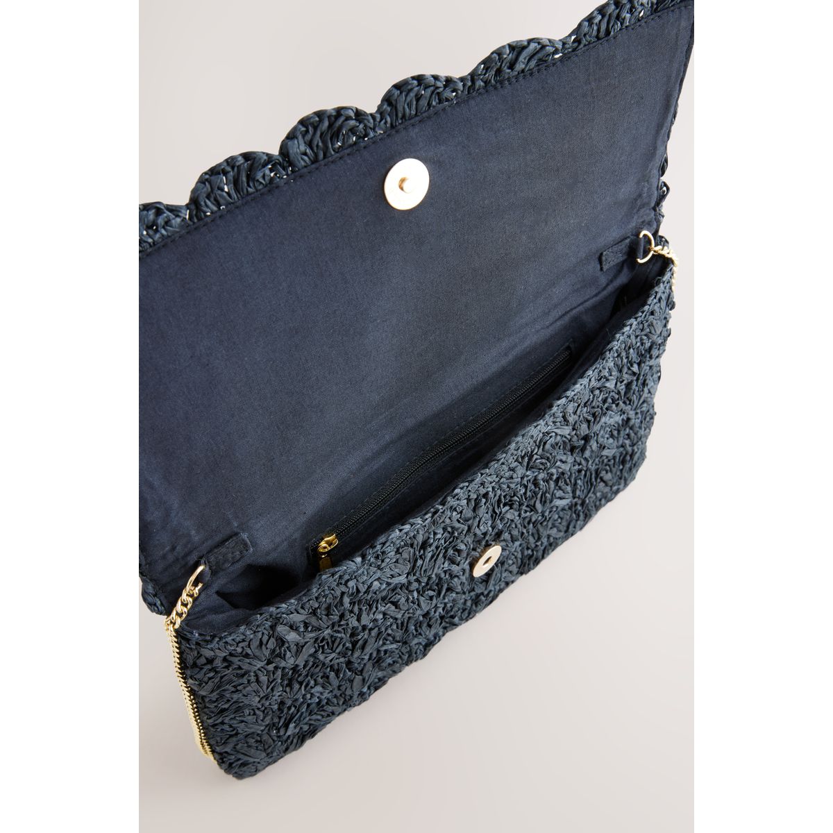 Pochette aspect paille noir, NEXT