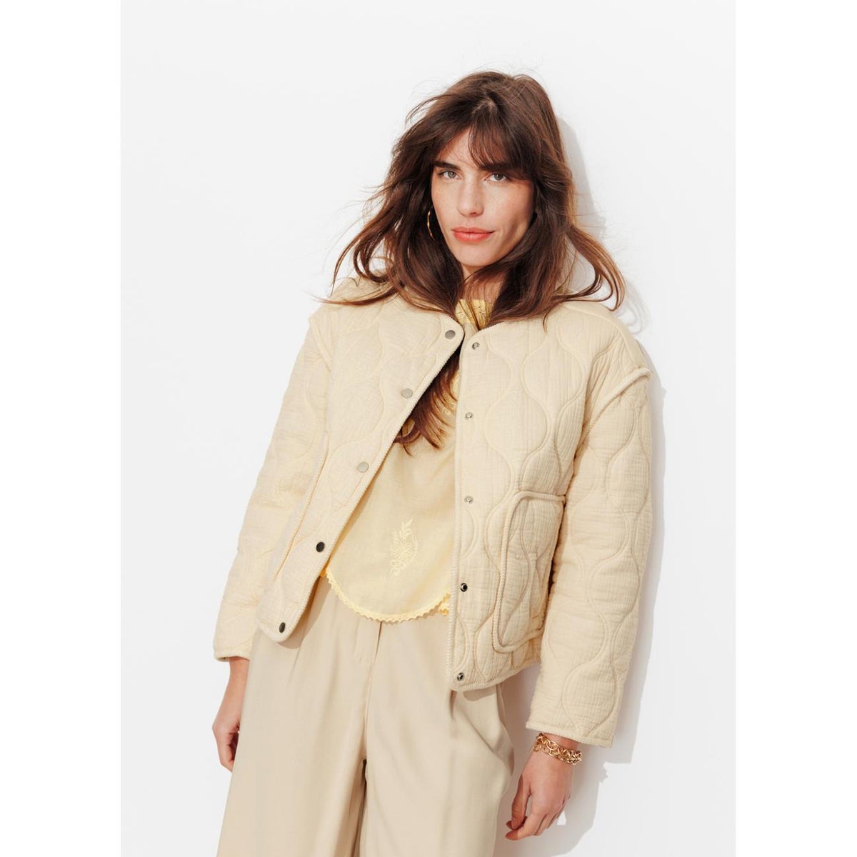 Veste matelassée beige, PROMOD