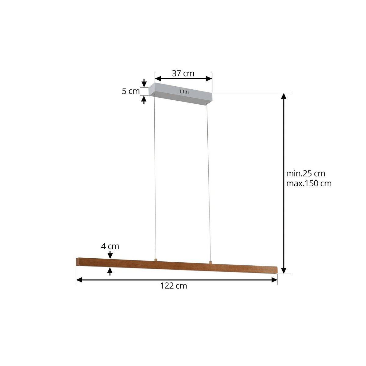 Suspension en bois moderneLED, Nihalo bois clair, blanc, LUCANDE