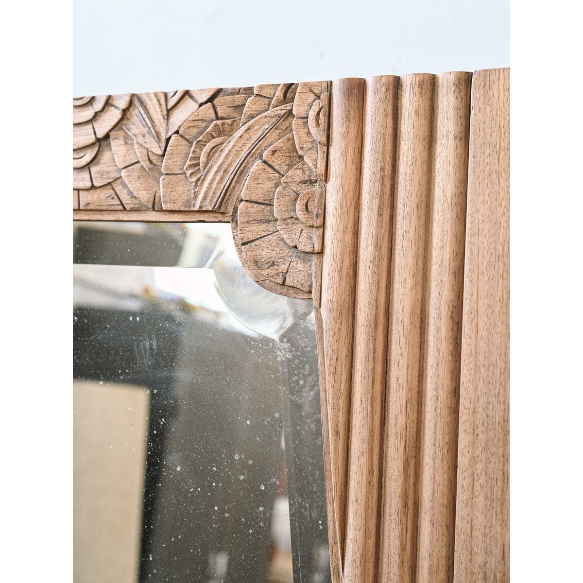 Grand miroir Art Déco en bois Georges N°1450 - Bon état bois foncé, DEBONGOUT