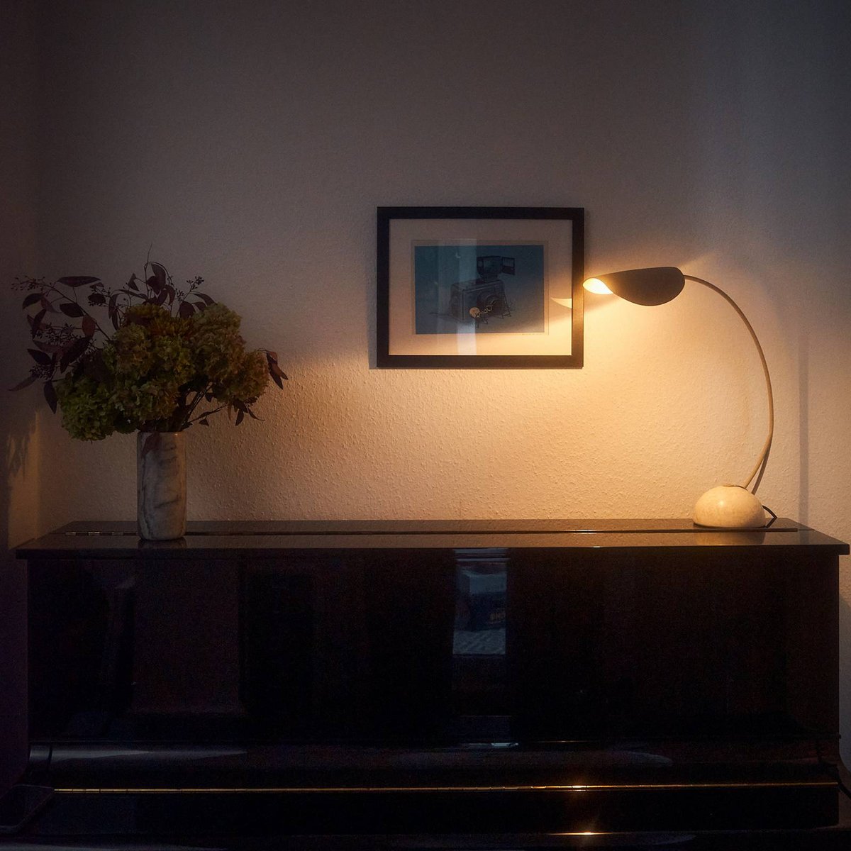 Lampe à poser en métal moderne, Rivera beige, marbre naturel, LUCANDE