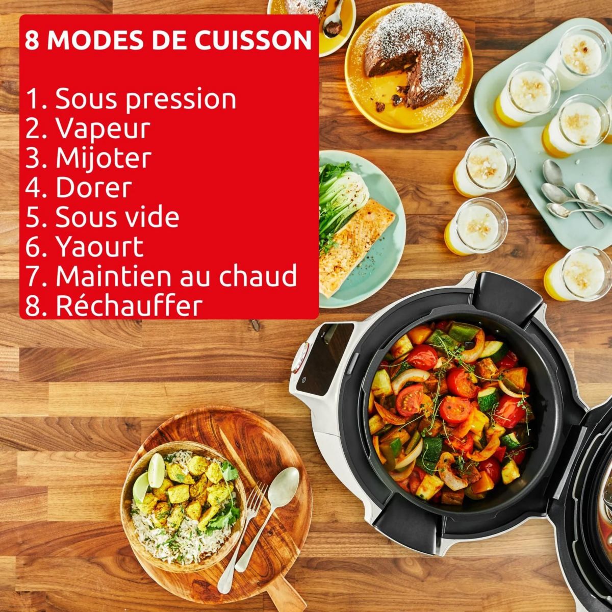 Cookeo Cookeo Wi-Fi 8en1 CE952AF0 couleur unique, MOULINEX