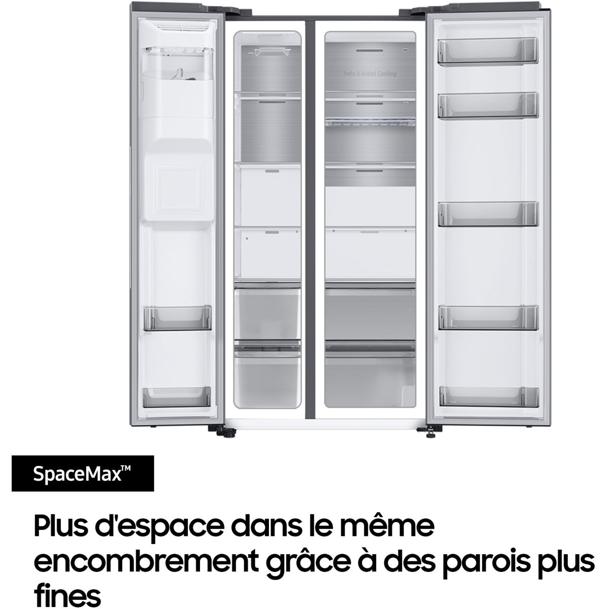 Réfrigérateur Américain RS70F64KDF noir, SAMSUNG