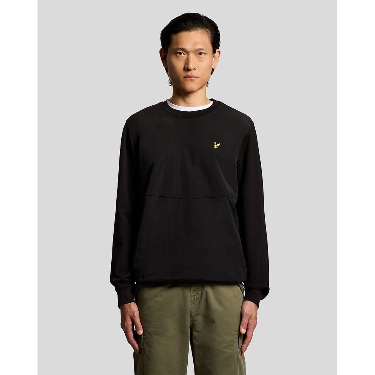 Sweat-shirt demi-manche raglan noir jais, LYLE & SCOTT