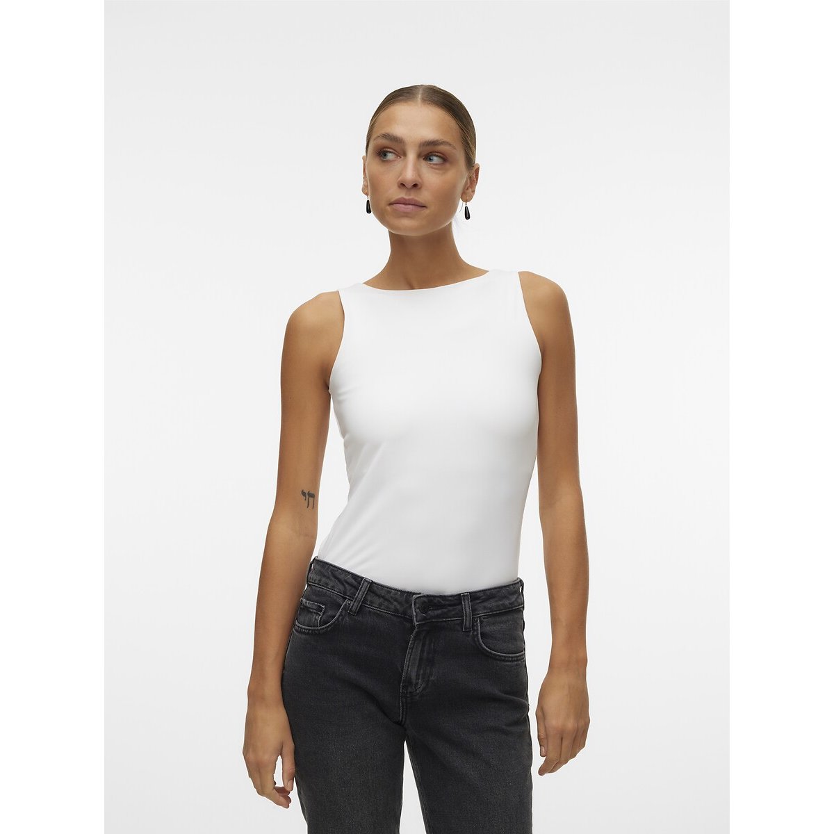 Crew Neck Vest Top white, VERO MODA