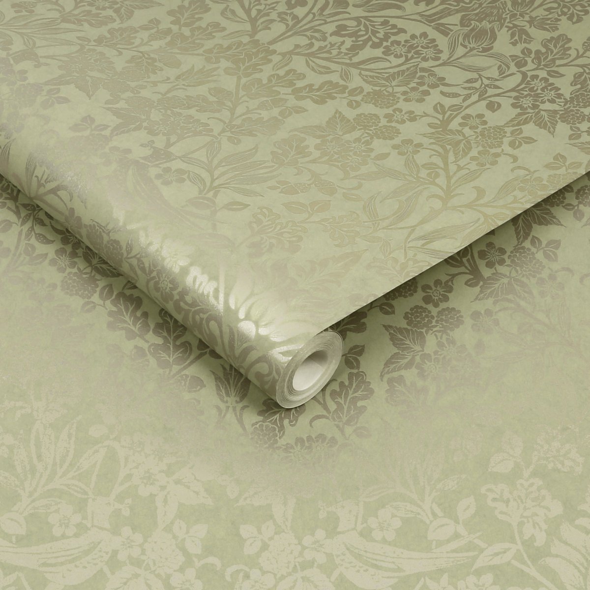 Papier peint Hartley Damask Sage vert sauge, GRAHAM ET BROWN