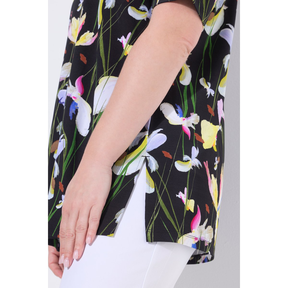 T-shirt au tombé fluide noir, ULLA POPKEN