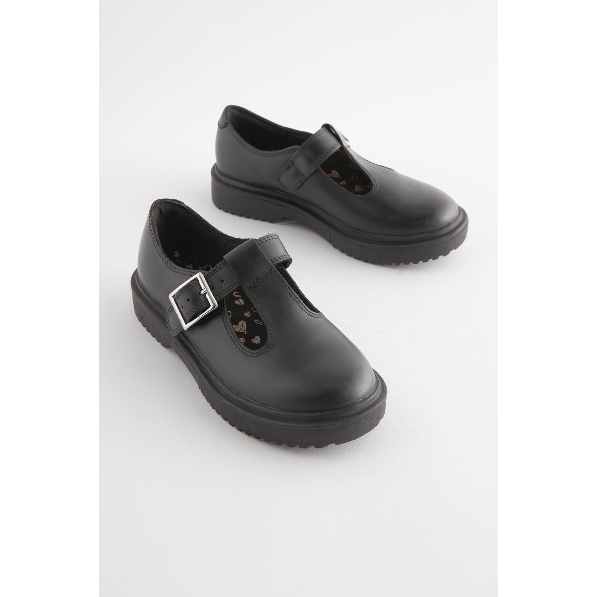 Chaussures style salomé à semelle épaisse noir mat, NEXT