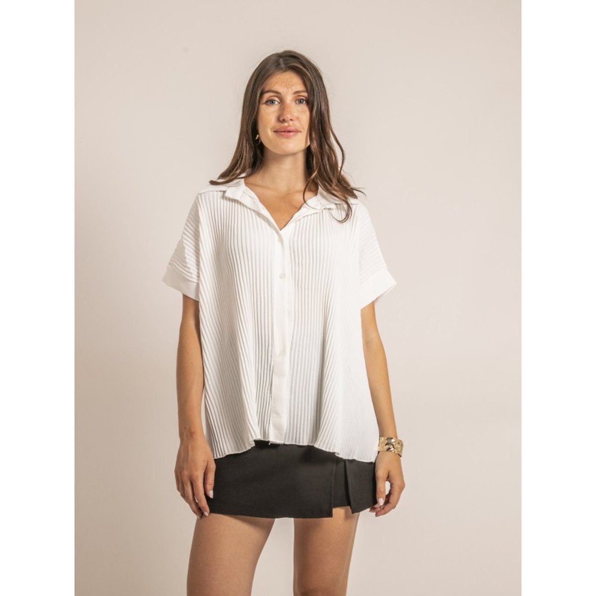 Chemise Manches Courtes Okapi blanc, DONA LISA