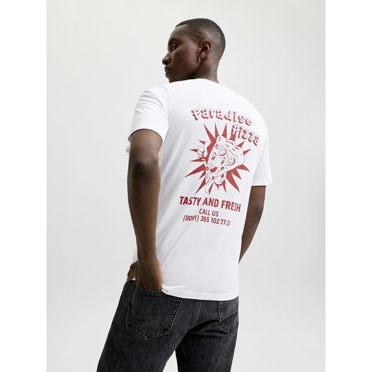 T-shirt com logótipo gráfico atrás, BREWY branco, JACK & JONES