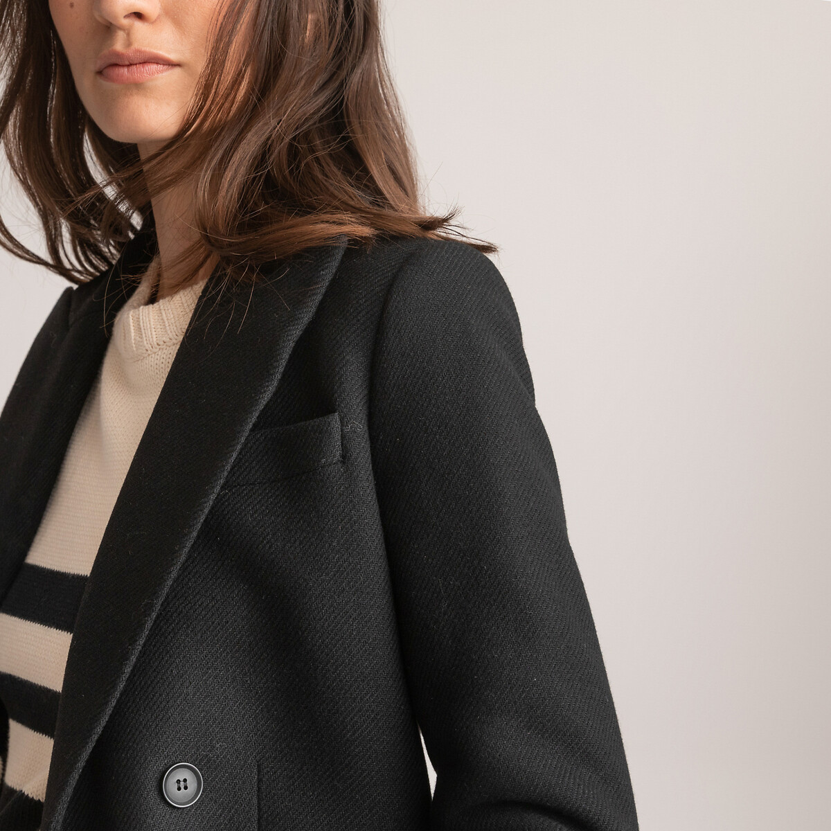 Cappotto iconico Gauthier, in panno di lana nero , LA REDOUTE COLLECTIONS