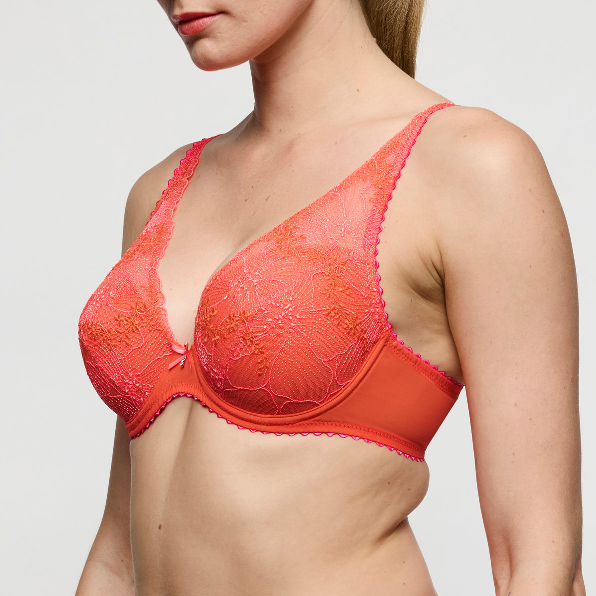 Soutien gorge rembourré plongeant SOLENE orange - pamplemousse, MARIE JO