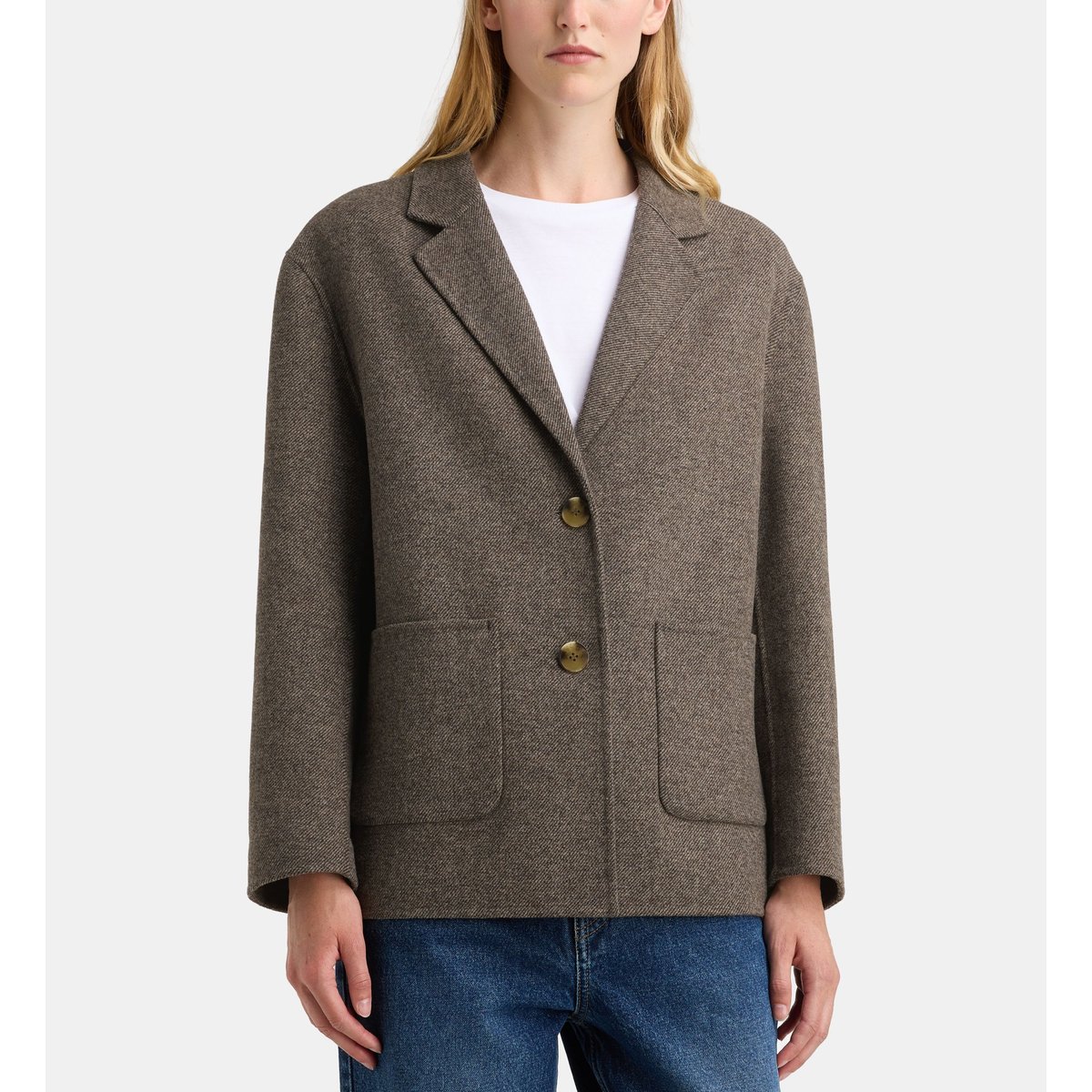 Veste droite eden twill beige, GALERIES LAFAYETTE