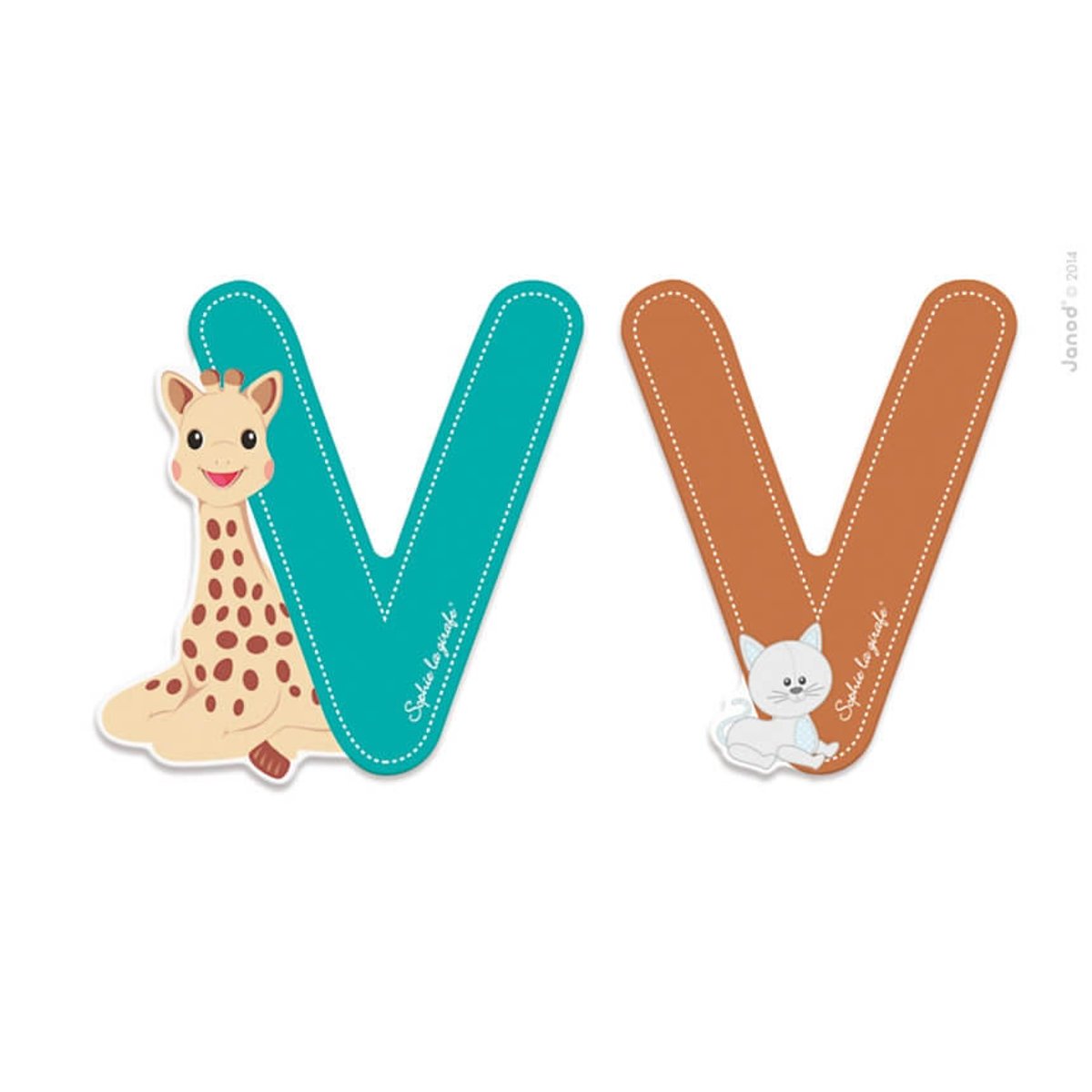 Lettre V Sophie la Girafe vert, JANOD
