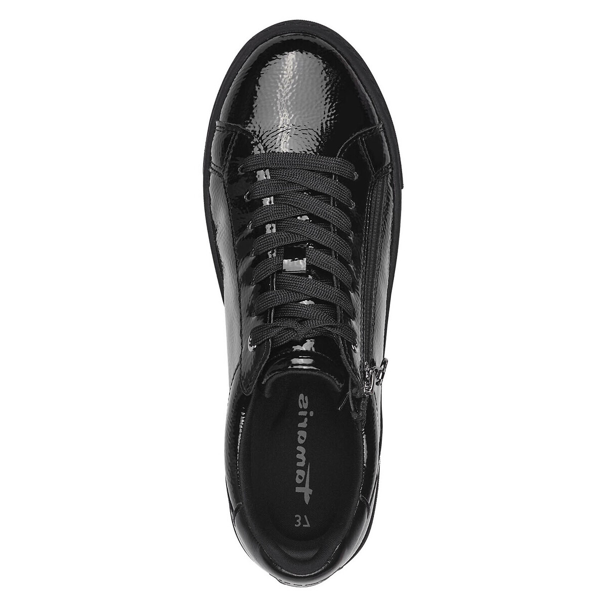 Baskets vernies noir verni, TAMARIS