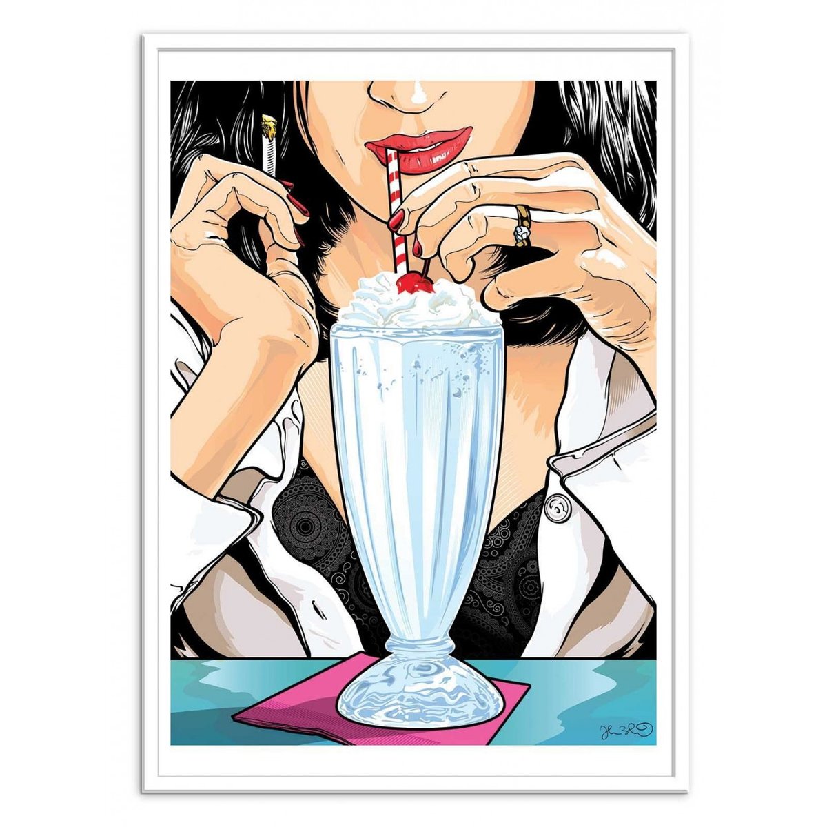 Affiche d’art et cadre noir 50 x 70 cm - Mia Wallace - Joshua Budich affiche d'art, WALL EDITIONS