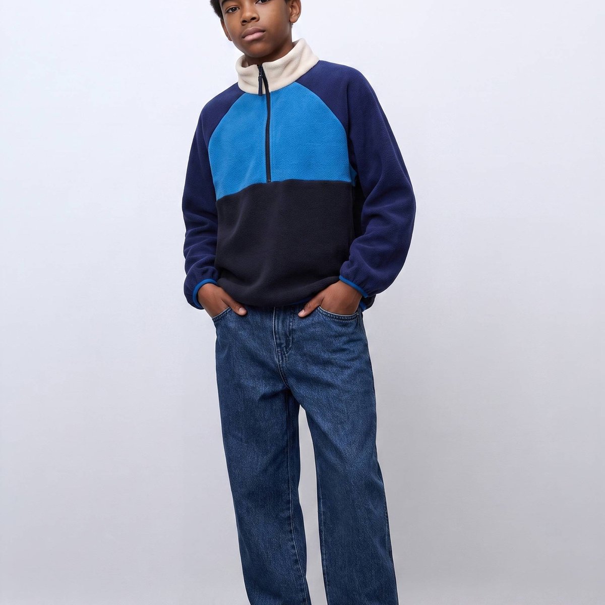 Veste polaire avec poche poitrine porcelaine, MONOPRIX