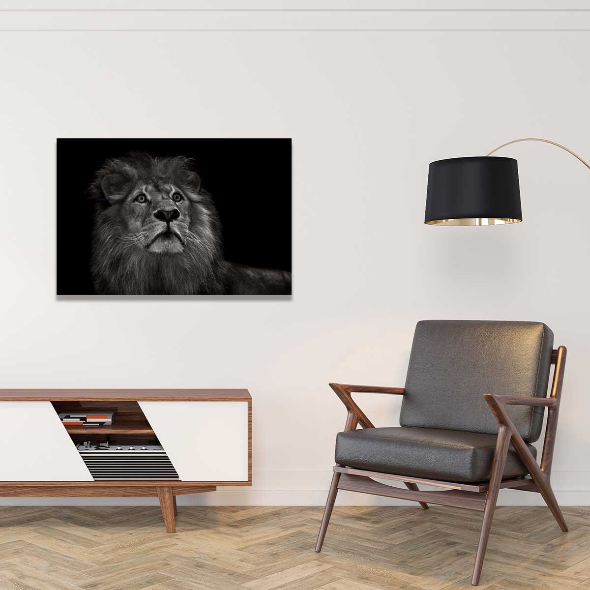 Tableau majestueux roi des animaux tableau alu dibond, HEXOA