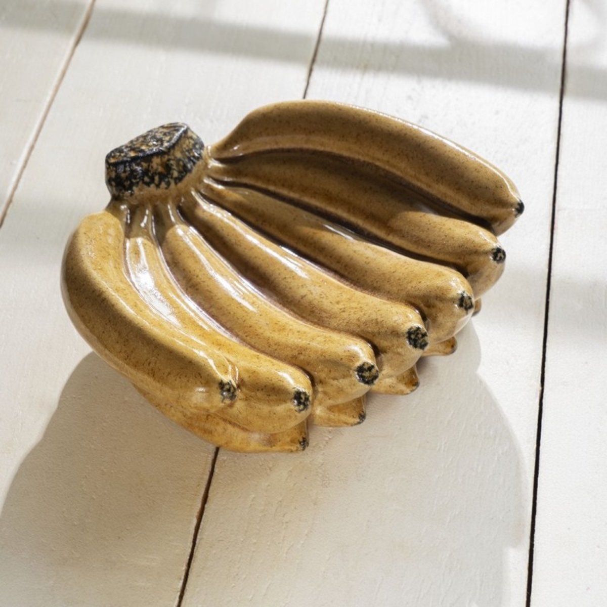 Corbeille à fruits grès forme bananes jaune, MADAM STOLTZ