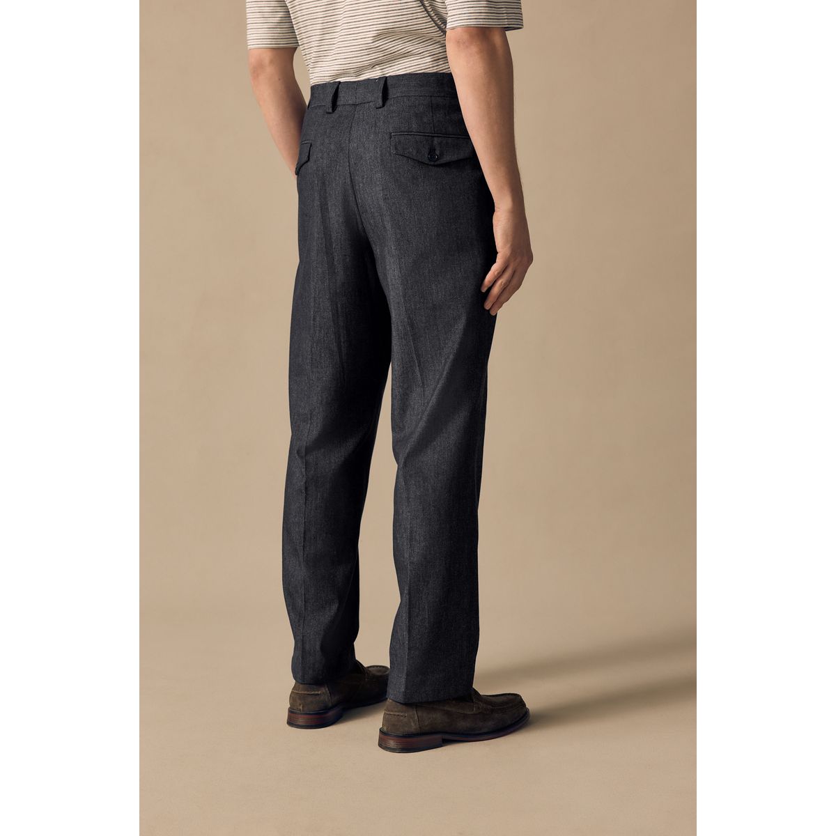Pantalon de costume décontracté en denim bleu, NEXT