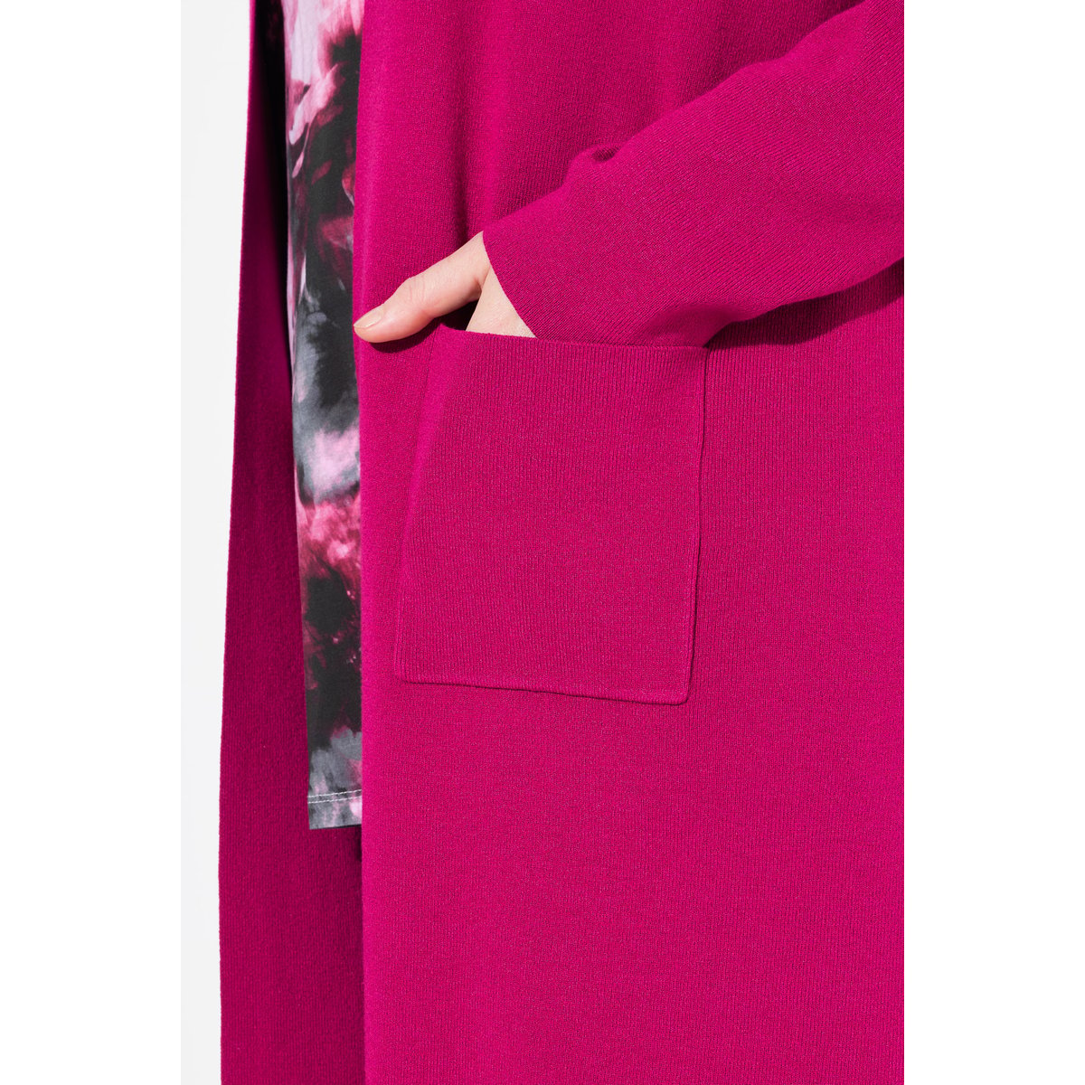 | Cardigan long | Coupe ouverte | Tricot magenta, ULLA POPKEN
