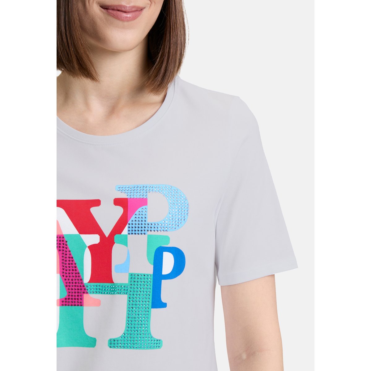 T-shirt basique à impression patch white/varicolored, BETTY BARCLAY