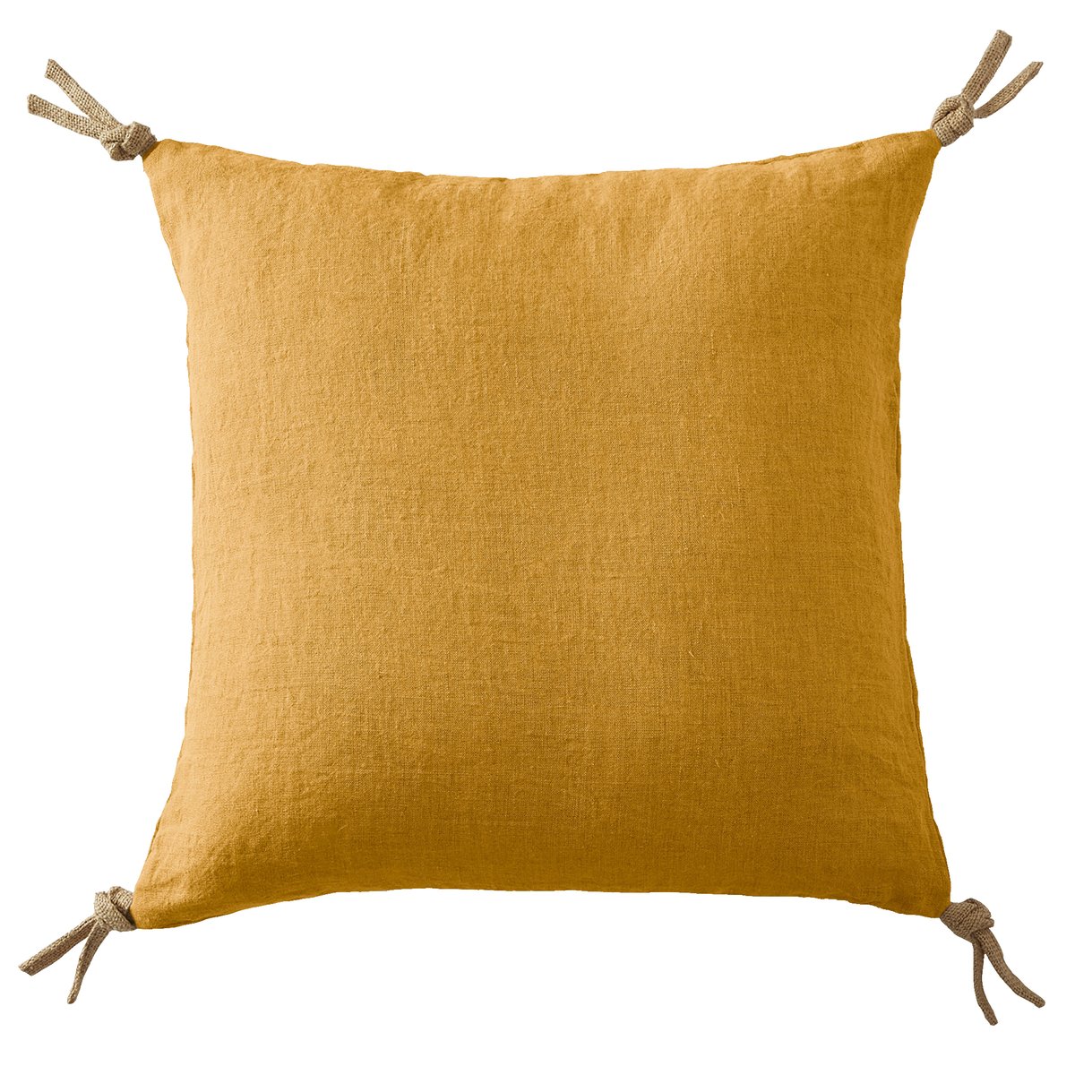 Coussin 45x45 cm Lin Français Miel jaune, EDEN