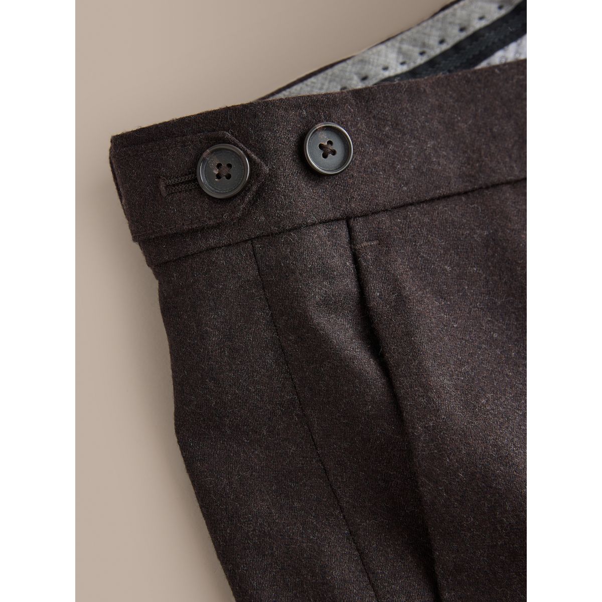 Pantalon flanelle zignone signature marron, NEXT