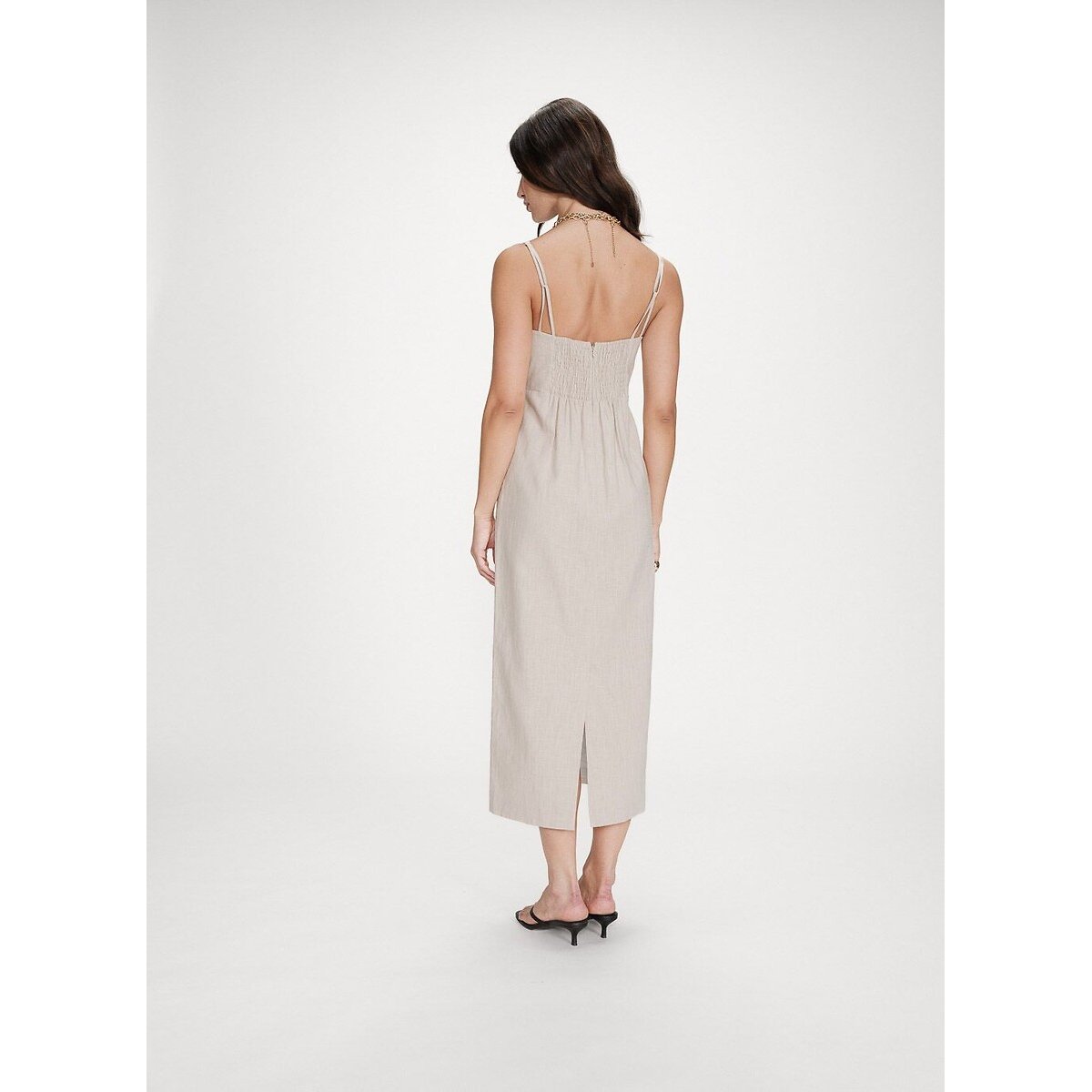 Abito lungo con spalline VERANYS beige, GRACE & MILA