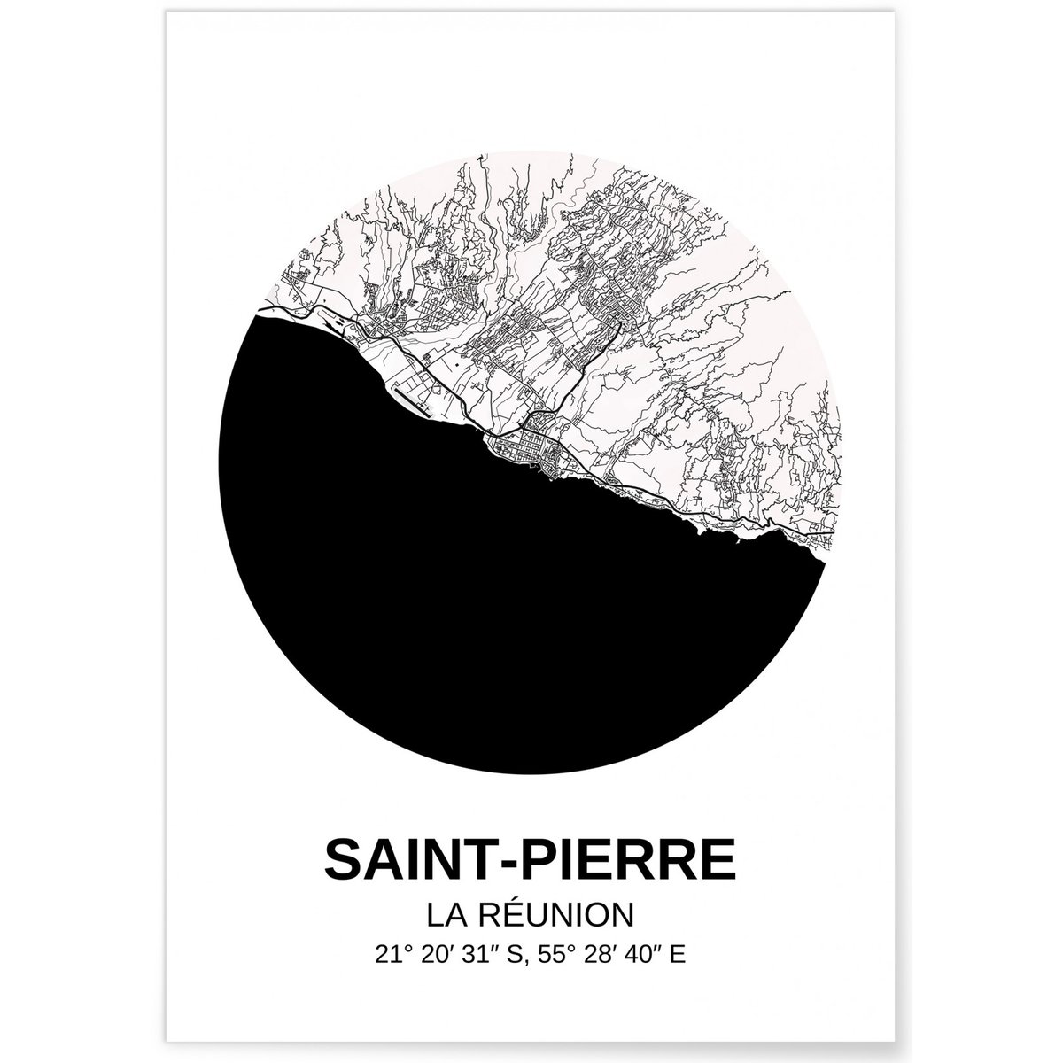 Affiche Carte Saint-Pierre blanc, L'AFFICHERIE