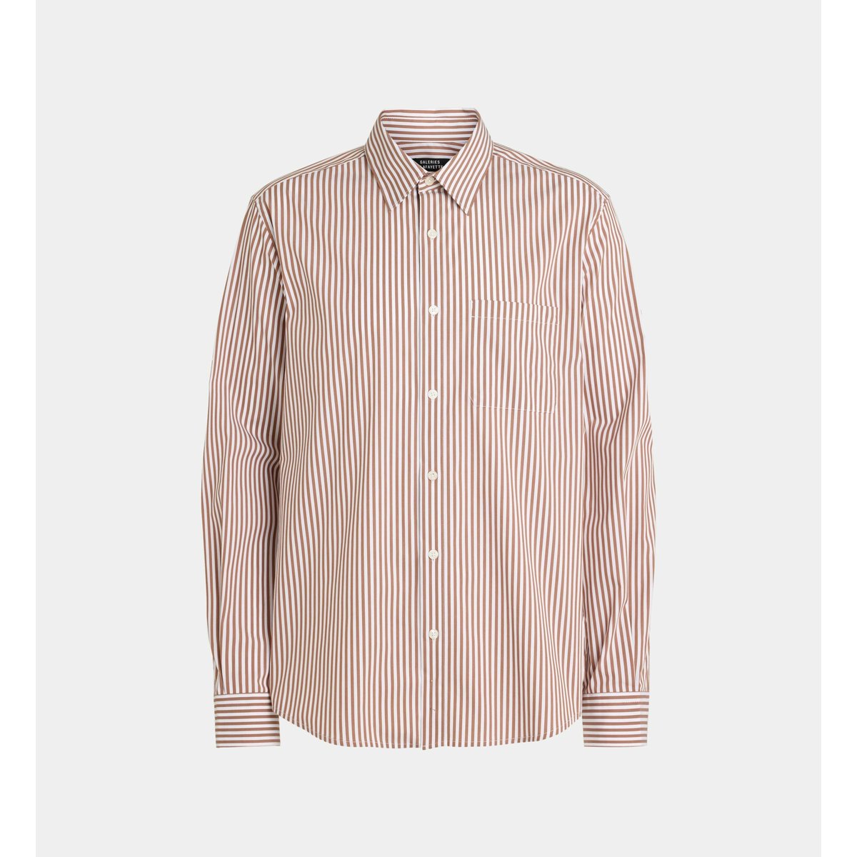 Chemise rishtri 7 rayée en coton blanc et orange, GALERIES LAFAYETTE