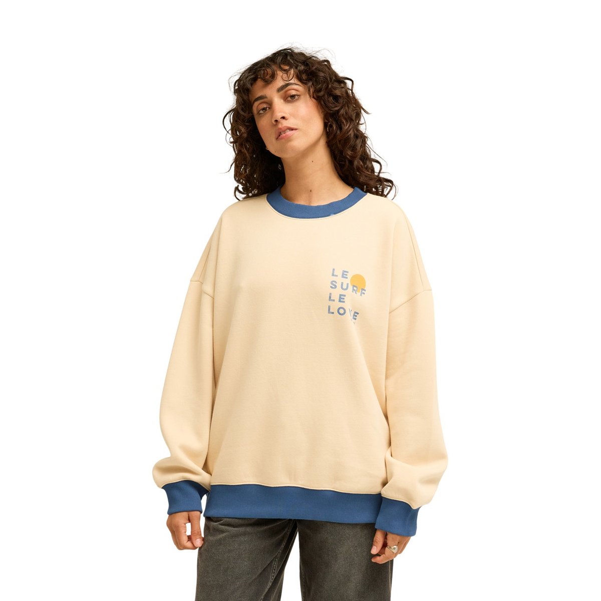 Sweat à capuche LE LOVE SURF blanc white cap, BILLABONG