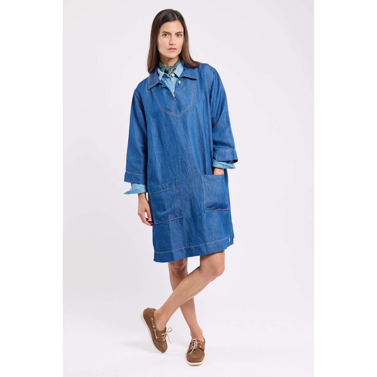Robe vareuse Héritage en lyocel et lin HERITAGE jean, ARMOR-LUX