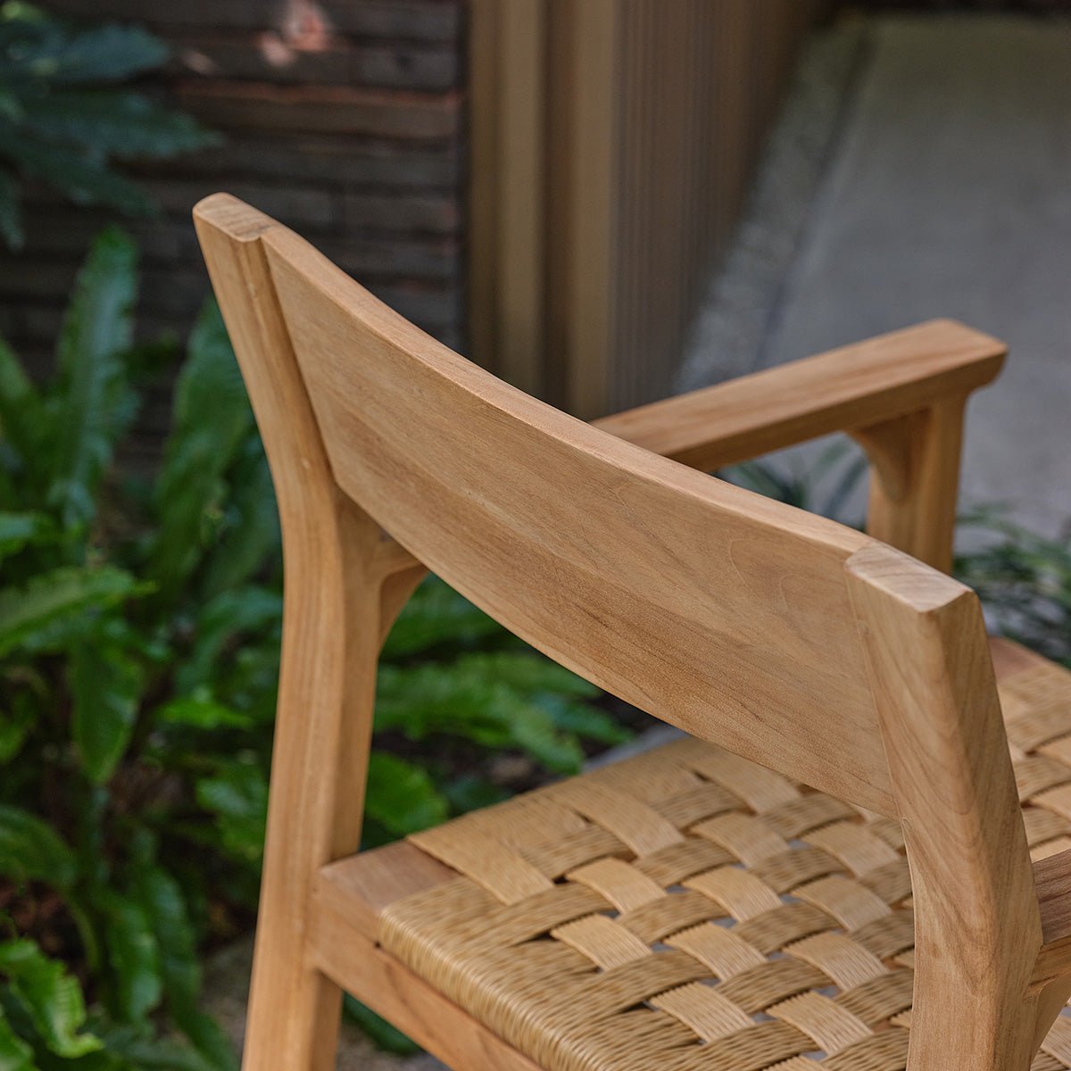 Fauteuil de jardin en teck et rotin PIANA naturel, BERAH GETAH