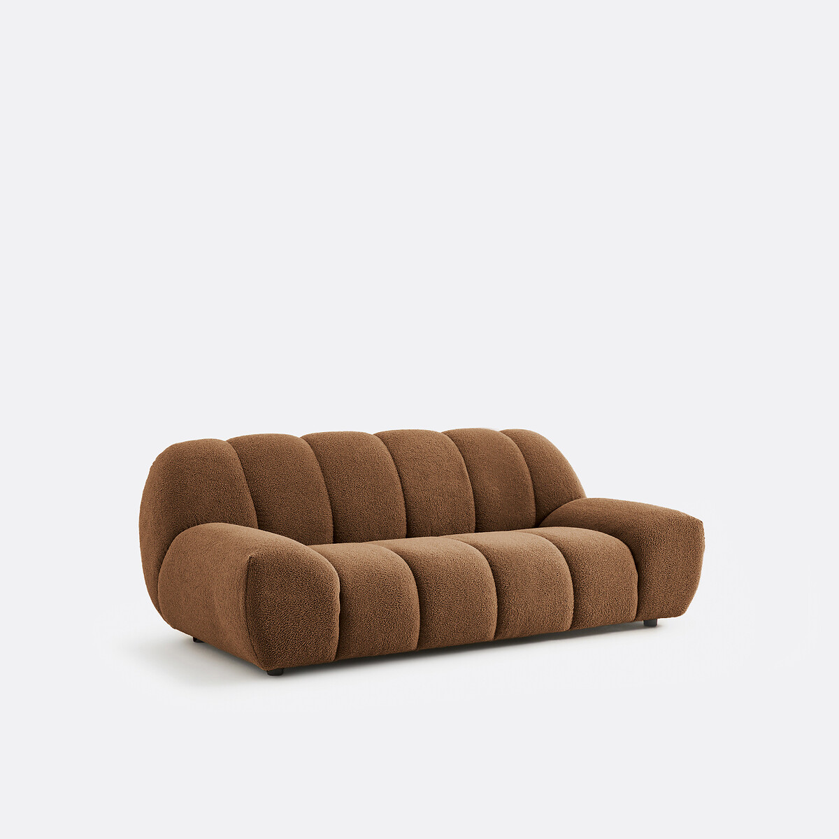 Sofa mit dickem Bouclé-Bezug, 3-Sitzer, Nuria schokolade, LA REDOUTE INTERIEURS