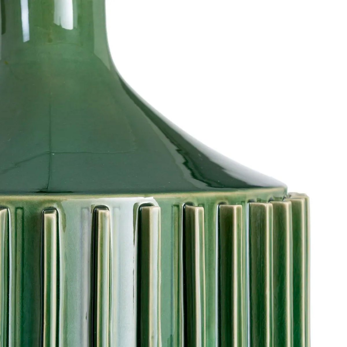Lampe à poser en céramique verte et abat-jour lin blanc 35.5x35.5x68cm vert, WADIGA