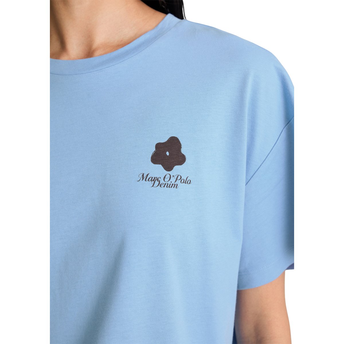 T-shirt ample en Basic Single Jersey bleu moyen, MARC O’POLO DENIM