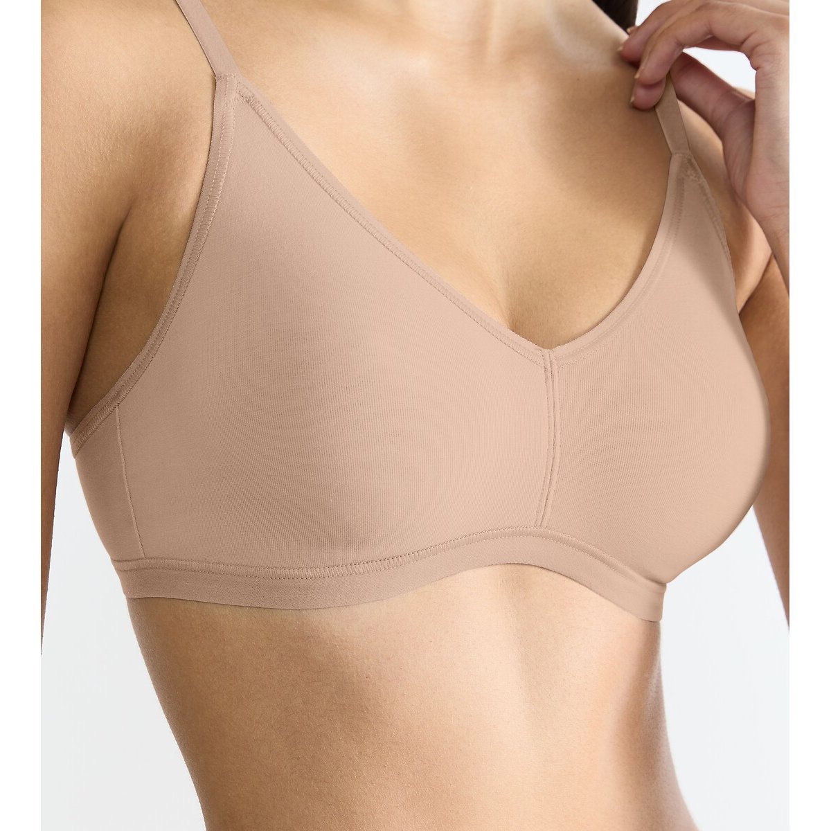 Reggiseno in cotone senza ferretti Go Daily beige, SLOGGI