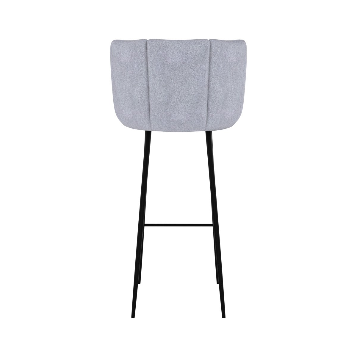 Lot de 2 chaises de bar en tissu bouclé 75 cm - ROSY gris clair, MAISON PAVANE