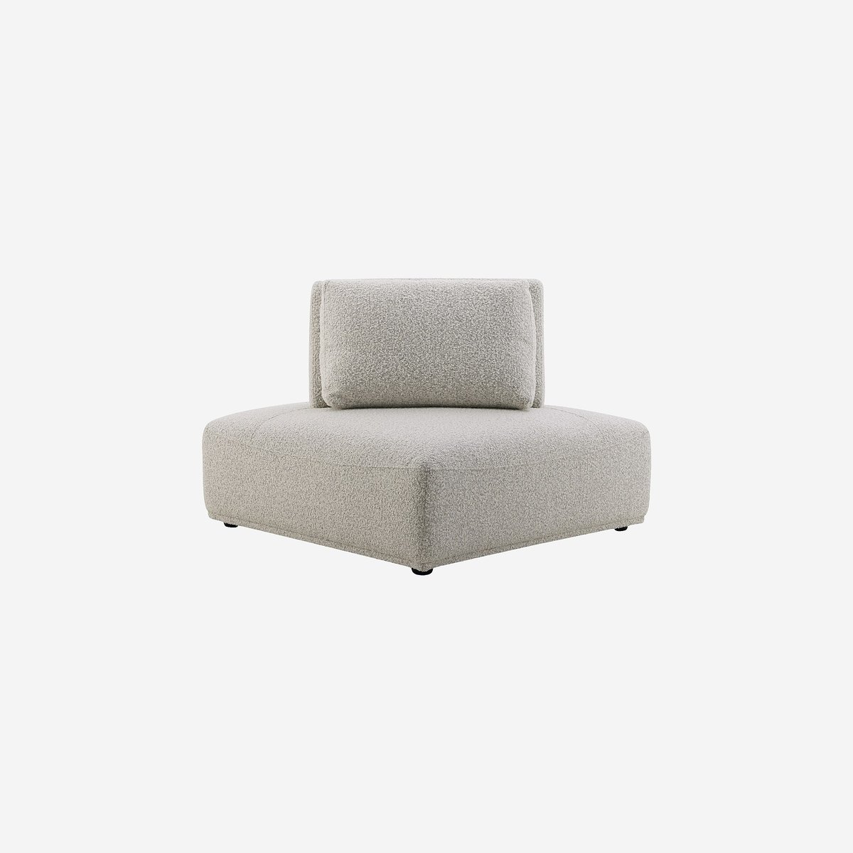 Fauteuil d'angle en tissu bouclette avec dossier avance-recule RUDOLF gris, HABITAT