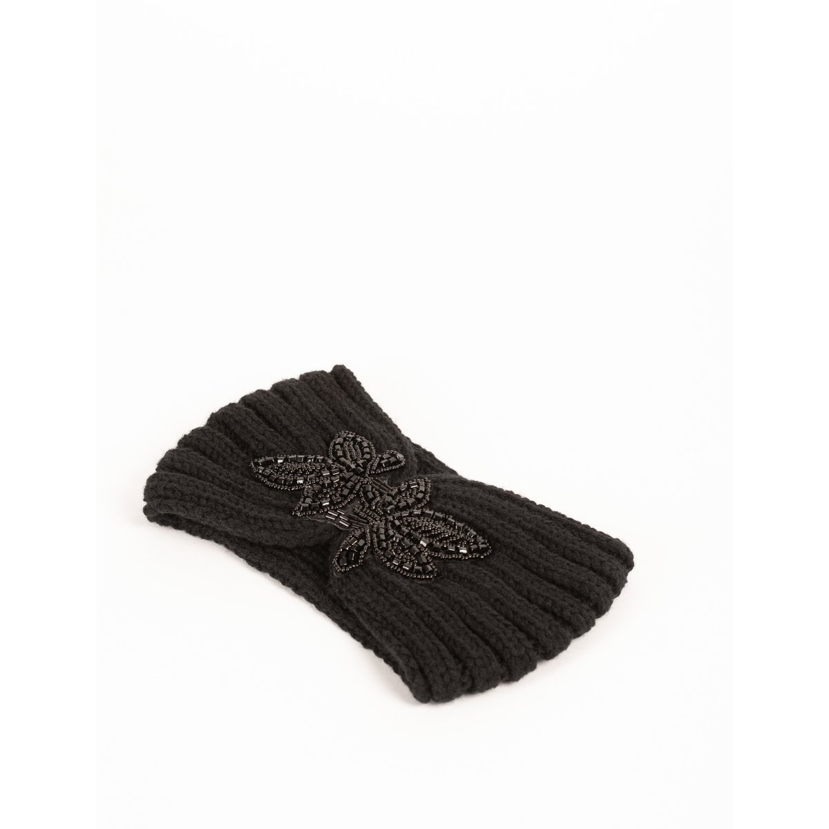 Bandeau avec détail en perles noir, MORGAN