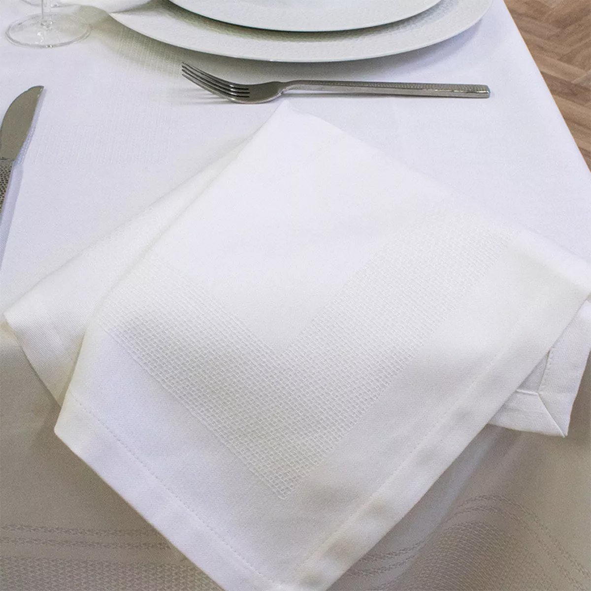 Serviette pur coton SIGNATURE blanc, GARNIER THIEBAUT