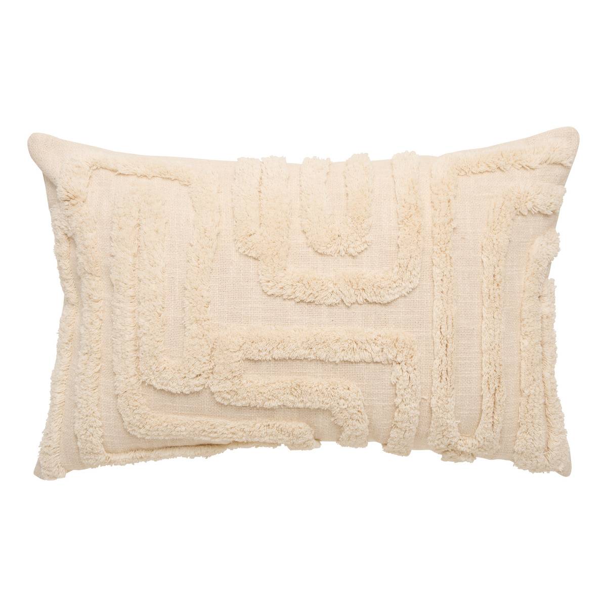 Coussin rectangulaire en coton HAWKI blanc chaud, ATMOSPHERA