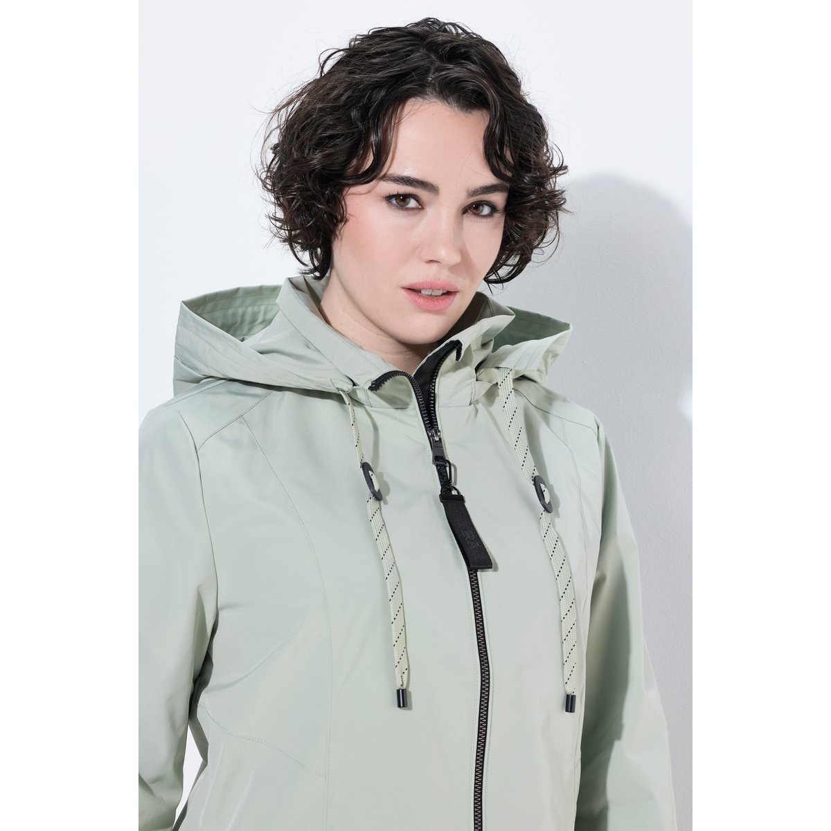 Veste technique HYPRAR à capuche sauge clair, ULLA POPKEN