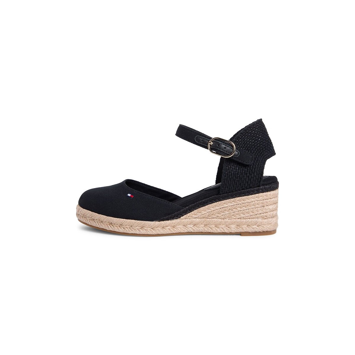 Gesloten sandalen met sleehak zwart, TOMMY HILFIGER