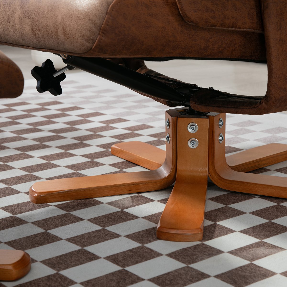 Fauteuil inclinable avec repose-pieds marron, HOMCOM