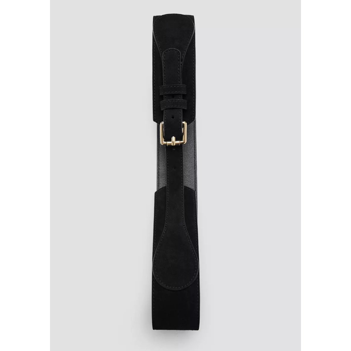 Ceinture en cuir détail équestre métallique noir, MANGO
