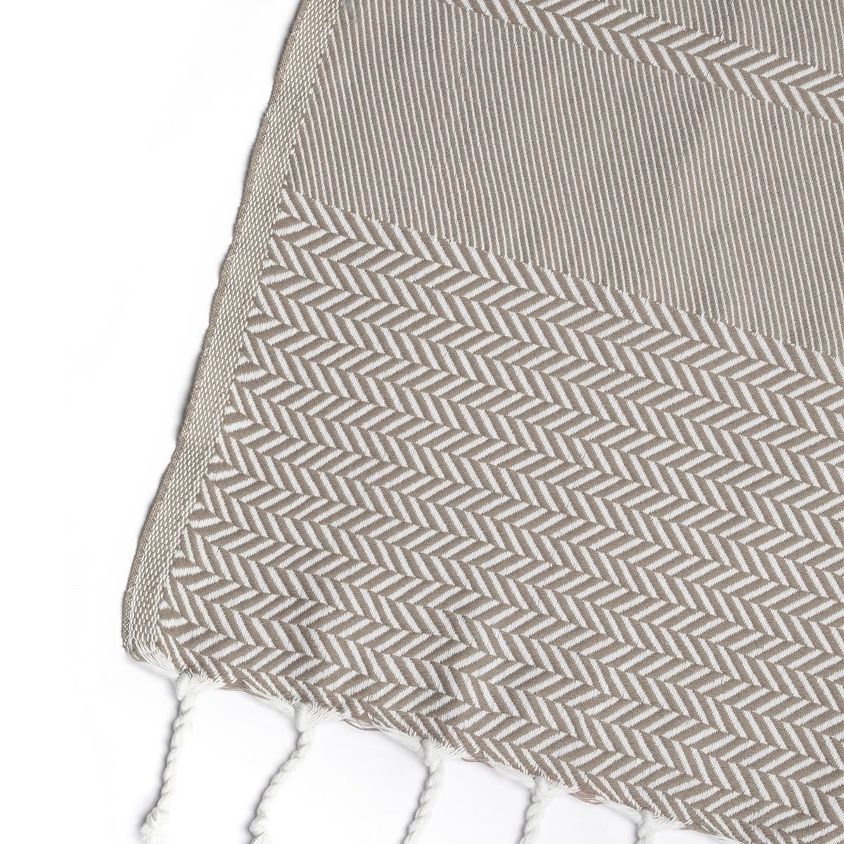 Plaid coton OSLO taupe, FEBRONIE
