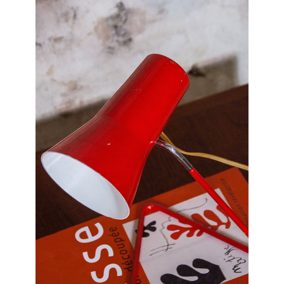 Lampe à poser vintage Julia N°379 - Bon état rouge, DEBONGOUT